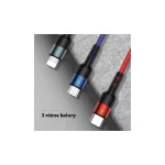 USAMS kábel pleciony U26 3w1 0.35m 2A Fast Charge (lightning/microUSB/USB-C) SJ410USB01 (US-SJ410)