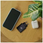 Blue Star hálózati töltő USB C+USB-A PD QC4.0 3A 25W, fekete