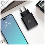 Blue Star hálózati töltő USB C+USB-A PD QC4.0 3A 25W, fekete