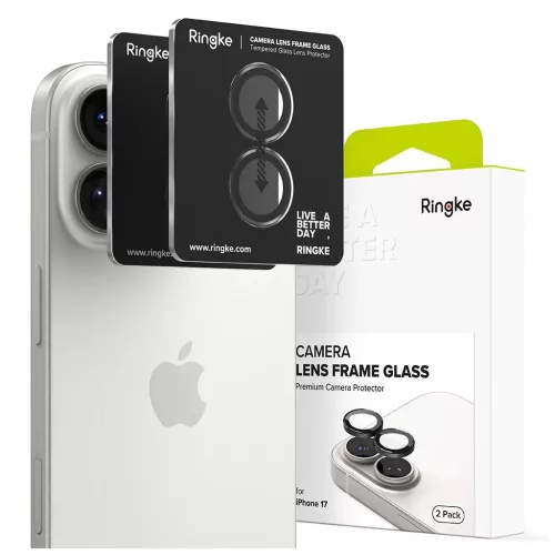 Ringke iPhone 17 készülékhez kamera keretvédő 2-es csomag fekete.