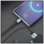 Kábel 3MK Hyper Cable N-SERIES USB-A to USB-C 1m 9V/2A 18W QC 3.0 fekete
