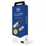 Kábel 3MK Hyper Cable N-SERIES USB-A to USB-C 1m 9V/2A 18W QC 3.0 fekete