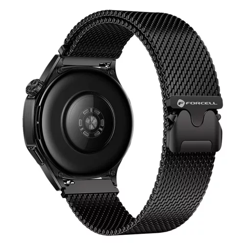 Forcell F-Design FS10 mágneses acél óraszíj Samsung Galaxy Watch készülékhez, 22 mm, fekete