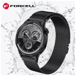 Forcell F-Design FS10 mágneses acél óraszíj Samsung Galaxy Watch készülékhez, 22 mm, fekete
