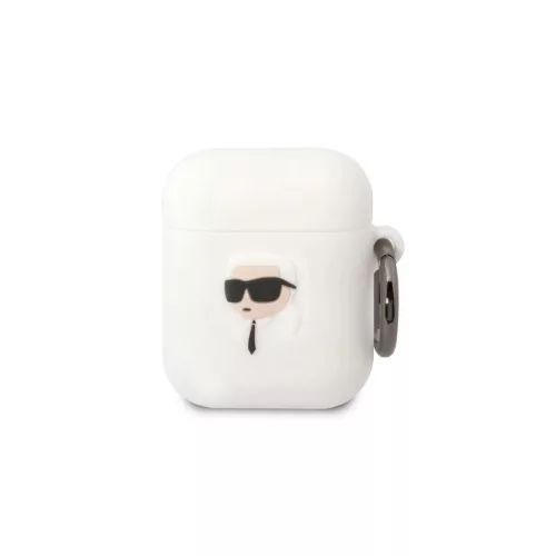 CG MOBILE KARL LAGERFELD 3D LOGO NFT KARL HEAD szilikon tok (karabíner) FEHÉR Apple AirPods 1/2 (KLA2RUNIKH)