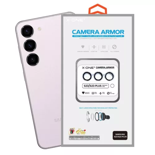 X-ONE Sapphire Camera Armor – Samsung Galaxy S23/S23 Plus készülékhez – ezüst