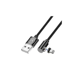   USAMS U54 mágneses szögelt kábel 1m Lightning fekete SJ444USB01 (US-SJ444)