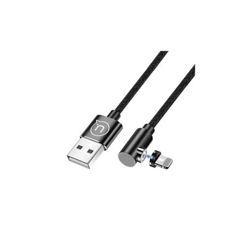 USAMS U54 mágneses szögelt kábel 1m Lightning fekete SJ444USB01 (US-SJ444)