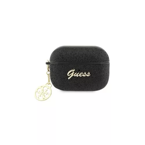 CG MOBILE GUESS GLITTER FLAKE 4G CHARM szilikon tok (csillámporos, telefondísz) FEKETE Apple AirPods Pro 2 (GUAP2GLGSHK)