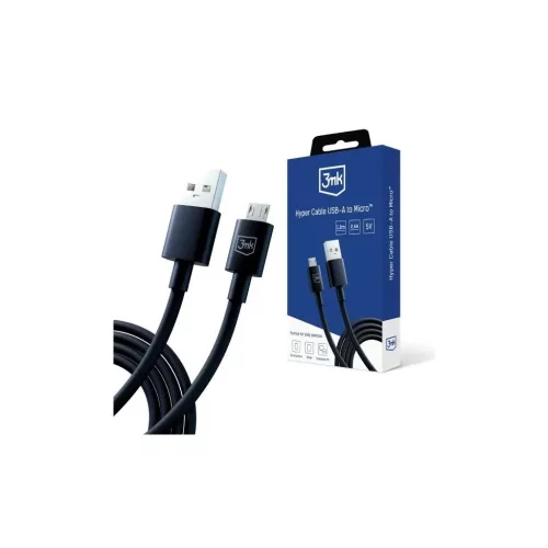 3MK Hyper Cable USB-A - Micro USB kábel 1,2m 5V 2,4A fekete