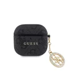 Guess 4G Script PC/PU Charm tok AirPods 4 készülékhez fekete