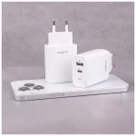 Maxlife MXTC-10-20AC PD QC töltő 1x USB-C 1x USB 20W fehér