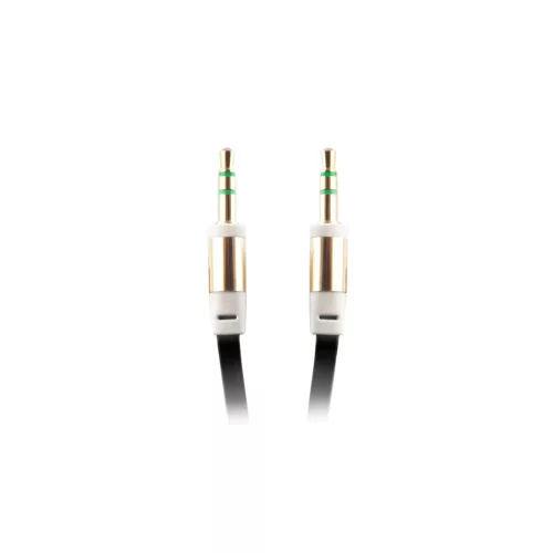 3,5 mm-es jack audio kábel 1,0 m fekete nagy kiszerelés