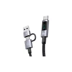 USAMS kábel 6in1 Fast Charging 60W 1.2m adatkábel digital display alumínium ötvözet Sufeng SJ71 Series