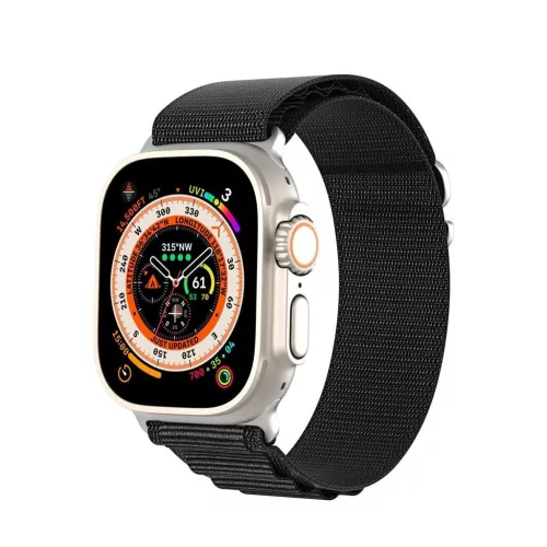 DUX DUCIS GS nylon szíj Apple Watch 42/44/45/49 mm készülékhez, fekete