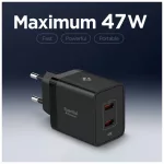 SPIGEN ESSENTIAL EE472EU 2-PORT NETWORK CHARGER 47W fekete