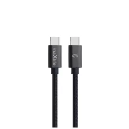 Maxlife MXUC-12 USB-C–USB-C kábel, 1,0 m, 60 W, fekete