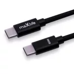 Maxlife MXUC-12 USB-C–USB-C kábel, 1,0 m, 60 W, fekete